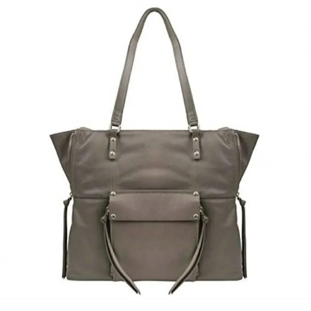 Kooba Leather Everette Tote Bag Taupe
